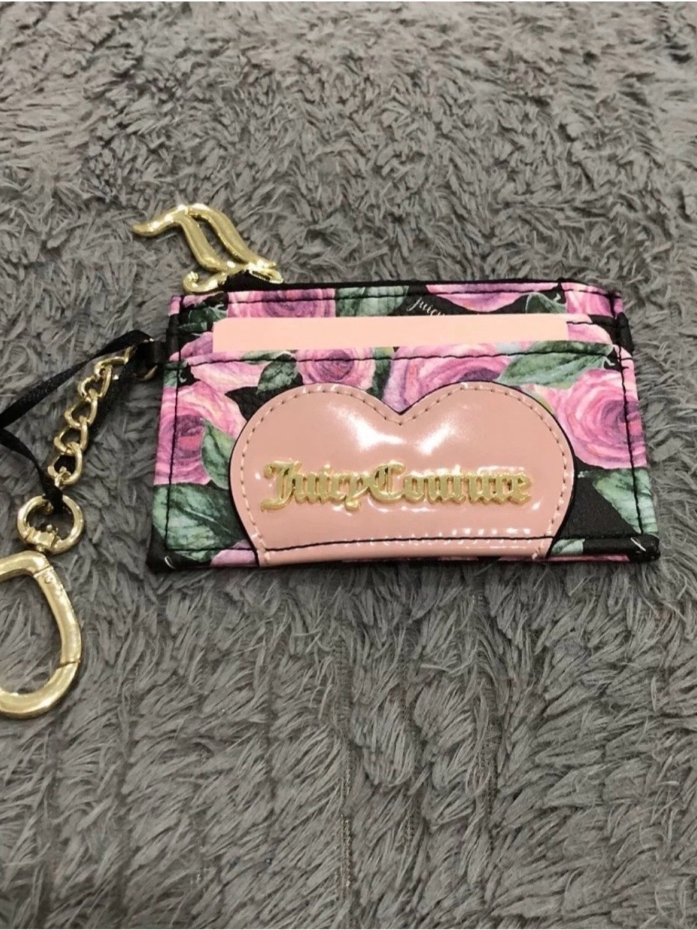 Juicy Couture Women's Moody Garden Whole Lotta Love Zipped Up Card Case-NWT